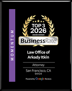 law office of arkady itkin ratings plaque