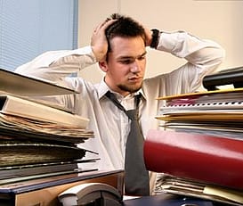 overworked employee